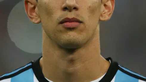 Di Maria da Argentina durante a execucao do hino nacional antes da partida contra a Bosnia no estadio Maracana pela Copa do Mundo 2014. Atleta é cotado no São Paulo. Foto: Fernando Soutello/AGIF
