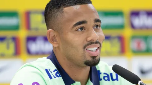 Gabriel Jesus jogador da Selecao Brasileira durante coletiva de imprensa realizada no Arena Pantanal. Atacante deu declaração surpresa sobre o Verdão. Foto: Gil Gomes/AGIF
