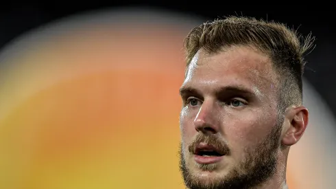 Lucas Perri goleiro do Botafogo durante partida contra o Palmeiras no estadio Engenhao pelo campeonato Brasileiro A 2023. Goleiro foi 'envolvido' em problema junto com o Botafogo. Foto: Thiago Ribeiro/AGIF