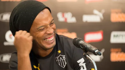 Ronaldinho Gaucho durante coletiva de imprenssa no CT do Galo. Andre Yanckous/AGIF
