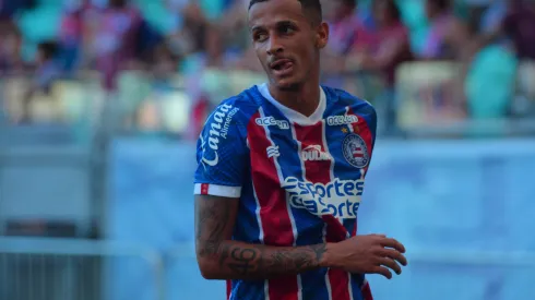 Luciano Juba, jogador do Bahia, durante partida contra o Jequié na Arena Fonte Nova pelo campeonato Baiano 2024.
