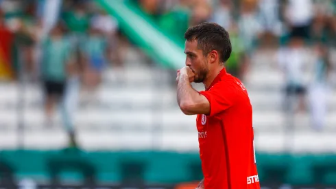 Hyoran jogador do Internacional comemora seu gol durante partida contra o Juventude no estadio Alfredo Jaconi pelo campeonato Gaucho 2024. 
