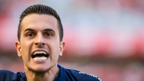 Marcelo Grohe do Gremio durante partida pelo Campeonato Brasileiro A 2016 no Estadio Beira-Rio. Goleiro é cotado no Rei de Copas. 
