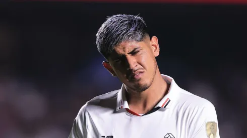 Alan Franco jogador do São Paulo durante partida contra o Barcelona de Guayaquil no estádio Morumbis pelo campeonato Copa Libertadores 2024. 
