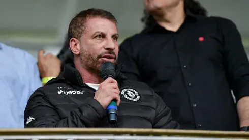 Pedrinho presidente do Vasco durante solenidade de sanção da lei do potencial construtivo da reforma do estádio de São Januário
