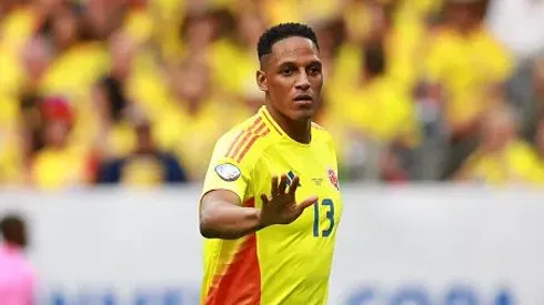 Yerry Mina atuando pela Seleção da Colômbia
