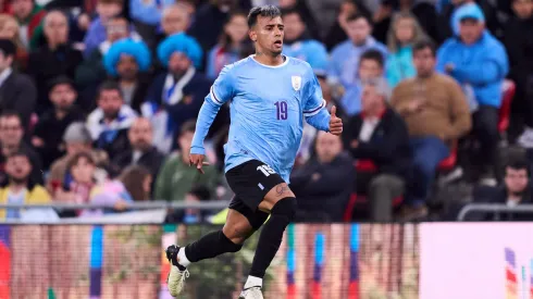 Luciano Rodríguez durante compromisso com a Seleção do Uruguai.
