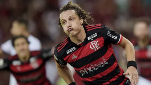 David Luiz jogador do Flamengo comemora seu gol durante partida contra o Bahia no estadio Maracana pelo campeonato Brasileiro A 2024
