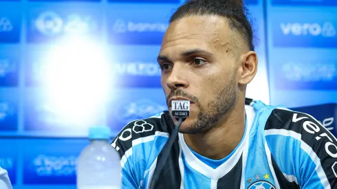 FOTO: LUCAS UEBEL/GREMIO FBPA – Braithwaite, novo reforço do Grêmio.
