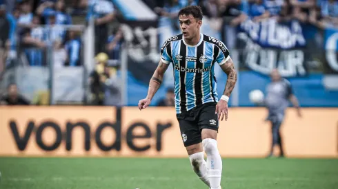 Felipe Carballo jogador do Gremio durante partida contra o Coritiba no estadio Arena do Gremio pelo campeonato BRASILEIRO A 2023. 
