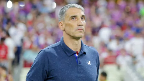 Vojvoda, técnico do Fortaleza, durante partida contra o Atletico-GO, na Arena Castelão, pelo Campeonato Brasileiro.
