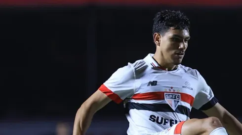 Moreira jogador do São Paulo durante partida contra o Aguia de Maraba no estadio Morumbi pelo campeonato Copa Do Brasil 2024. 
