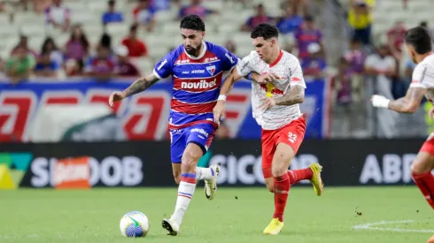 Britez jogador do Fortaleza durante partida contra o Bragantino no estádio Arena Castelão pelo campeonato Brasileiro A 2024. Foto: Lucas Emanuel/AGIF
