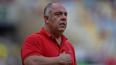 Marcos Braz dirigente do Flamengo antes da partida contra o Atletico-GO pelo campeonato Brasileiro A 2024.  Foto: Thiago Ribeiro/AGIF
