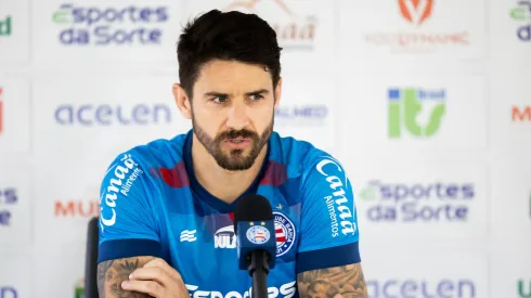 Coletiva de Everaldo no CT Evaristo de Macedo. Fotos: Letícia Martins/EC Bahia