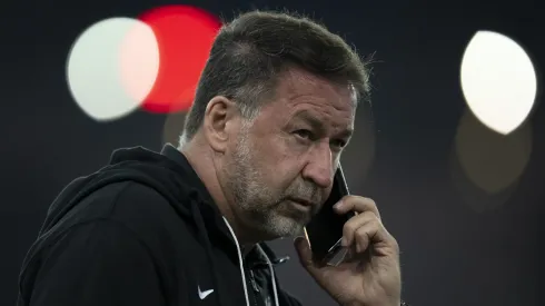 Augusto Melo, presidente do Corinthians, antes da partida contra o Fluminense no Maracanã, pelo Campeonato Brasileiro.
