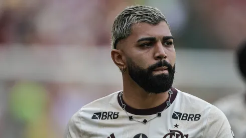 Gabigol jogador do Flamengo durante aquecimento antes da partida contra o Palmeiras no estádio Maracanã pelo campeonato Brasileiro A 2024. Foto: Thiago Ribeiro/AGIF
