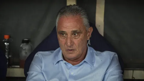 Tite tecnico do Flamengo durante partida contra o Palmeiras no estadio Maracana pelo campeonato Brasileiro A 2024. Técnico em partida do time Rubro-Negro. 
