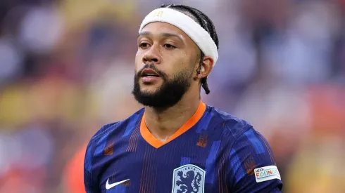 Memphis Depay da Holanda durante a partida das oitavas de final do UEFA EURO 2024 entre Romênia e Holanda na Arena de Futebol de Munique em 02 de julho de 2024 em Munique, Alemanha. (Foto: Alex Livesey/Getty Images)
