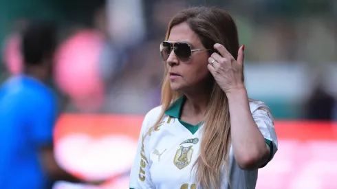 Leila pereira presidente do Palmeiras durante partida contra o Sao Paulo (Foto: Ettore Chiereguini/AGIF)
