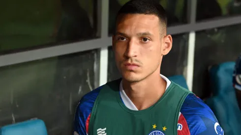 Gabriel Xavier, jogador do Bahia, durante partida contra o Fortaleza na Arena Fonte Nova pelo, Campeonato Brasileiro de 2023.
