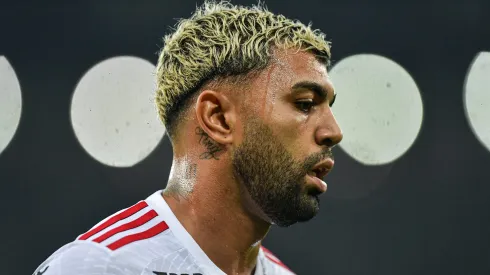 Gabigol jogador do Flamengo durante partida contra o Vasco no estadio Maracana pelo campeonato Brasileiro A 2024. Notícia sobre o centroavante acabou de surgir
