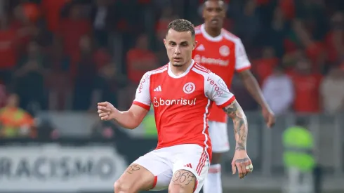 Bruno Gomes, jogador do Internacional, durante partida contra o Rosario Central no Beira-Rio, pela Copa Sul-Americana.
