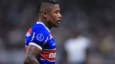 Marinho jogador do Fortaleza durante partida contra o Corinthians no estadio Arena Corinthians pelo campeonato Copa Sul-Americana 2024. 
