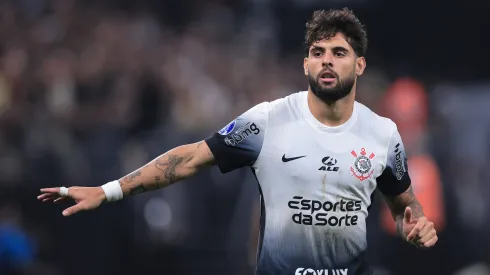 Yuri Alberto jogador do Corinthians durante partida contra o Fortaleza no estadio Arena Corinthians pelo campeonato Copa Sul-Americana 2024. Foto: Ettore Chiereguini/AGIF
