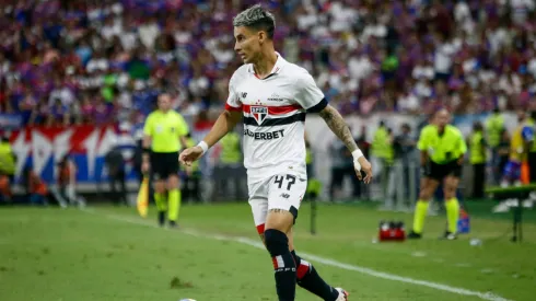 Ferreirinha jogador do Sao Paulo durante partida contra o Fortaleza no estadio Arena Castelao pelo campeonato Brasileiro A 2024. 
