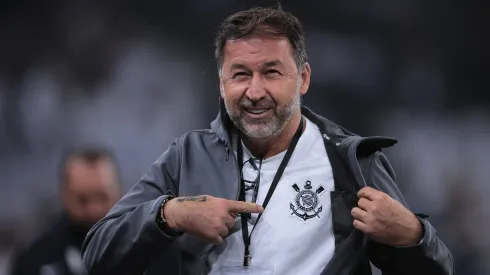 Augusto Melo, presidente do Corinthians, durante partida contra o Grêmio, pela Copa do Brasil.
