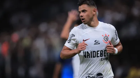 Angel Romero jogador do Corinthians durante partida contra o Guarani no estadio Arena Corinthians pelo campeonato Paulista 2024. 
