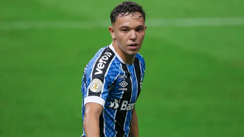 Pepê jogador do Grêmio durante partida contra o Bahia no estádio Arena do Grêmio pelo campeonato Brasileiro A 2020.