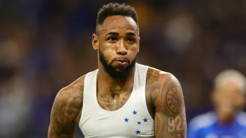 Rafa Silva jogador do Cruzeiro comemora seu gol durante partida contra o Botafogo no estádio Mineirão pelo campeonato Brasileiro A 2024. Foto: Gilson Lobo/AGIF