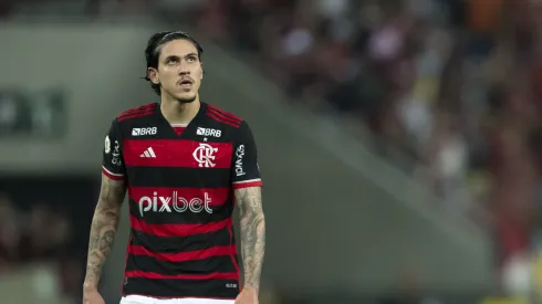 Pedro jogador do Flamengo durante partida contra o Fortaleza no estádio Maracanã pelo campeonato Brasileiro A 2024. Foto: Jorge Rodrigues/AGIF
