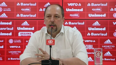 Coletiva do presidente Alessandro Barcellos e do vice-presidente de futebol João Patrício Hermann. Foto: Ricardo Duarte/Internacional
