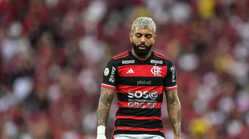 Gabigol jogador do Flamengo durante partida contra o Corinthians no estádio Maracanã pelo campeonato Brasileiro A 2024. Foto: Thiago Ribeiro/AGIF
