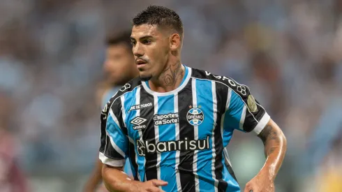 Mayk jogador do Grêmio durante partida contra o Caxias no estádio Arena do Grêmio pelo campeonato Gaúcho 2024. Foto: Liamara Polli/AGIF
