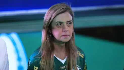 Leila Pereira presidente do Palmeiras durante partida contra o Flamengo no estádio Arena Allianz Parque pelo campeonato Copa Do Brasil 2024. Foto: Ettore Chiereguini/AGIF
