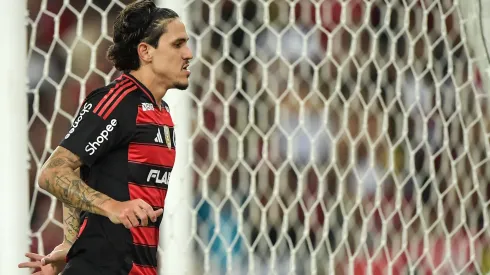 Pedro jogador do Flamengo durante partida contra o Fortaleza no estádio Maracanã pelo campeonato Brasileiro A 2025. Foto: Thiago Ribeiro/AGIF