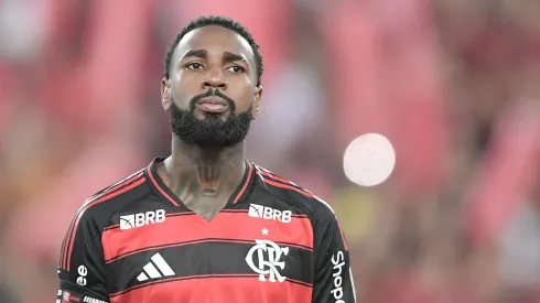 Gerson jogador do Flamengo durante partida contra o Deportivo Táchira no estádio Maracanã pelo campeonato Copa Libertadores 2025. Foto: Thiago Ribeiro/AGIF
