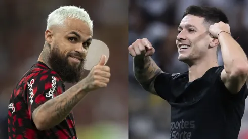 Michael, do Flamengo e Rodrigo Garro, do Corinthians. Foto: AGIF