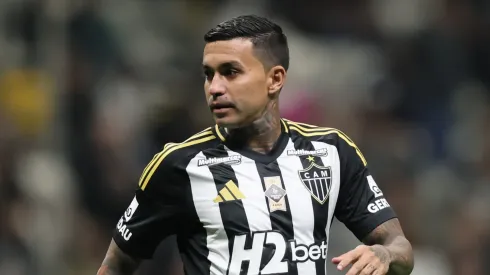 Dudu jogador do Atlético-MG durante partida contra o Internacional no estádio Arena MRV pelo campeonato Brasileiro A 2025. Foto: Gilson Lobo/AGIF