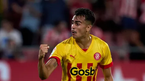 Reinier Jesus, do Girona FC, comemora após marcar o primeiro gol durante a partida da LaLiga Santander entre Girona FC e Real Valladolid CF no Estádio Montilivi em 09 de setembro de 2022 em Girona, Espanha. (Foto de Alex Caparros/Getty Images)