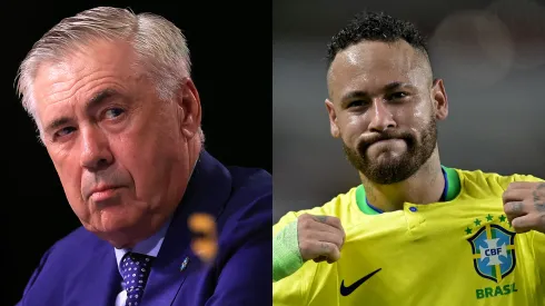Carlo Ancelotti e Neymar. Foto: Getty Images