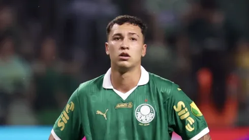 Thalys jogador do Palmeiras durante partida contra o Bragantino no estádio Arena Allianz Parque pelo campeonato Paulista 2025. Foto: Marcello Zambrana/AGIF