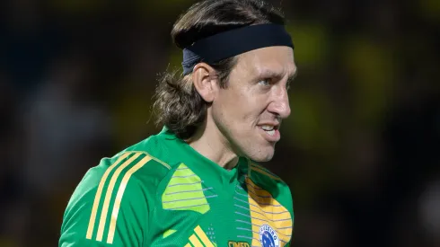 Cássio durante confronto contra o Mirassol no Campeonato Brasileiro de 2025.