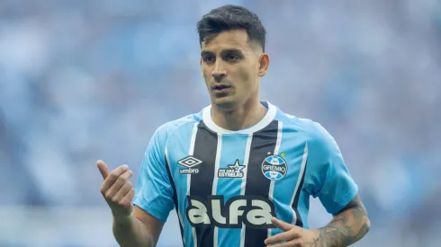 Franco Cristaldo jogador do Grêmio durante partida contra o Mirassol no estádio Arena do Grêmio pelo campeonato Brasileiro A 2025. Foto: Liamara Polli/AGIF
