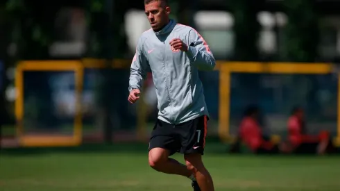 Ménez no terminó el entrenamiento por una molestia en el muslo.
