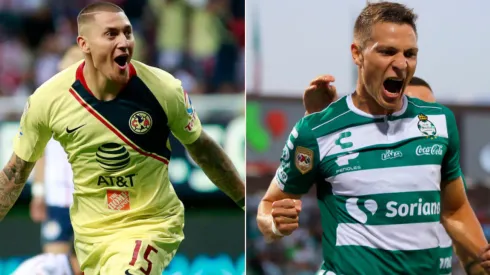 Nicolás Castillo y Julio Furch celebrando sus goles.
